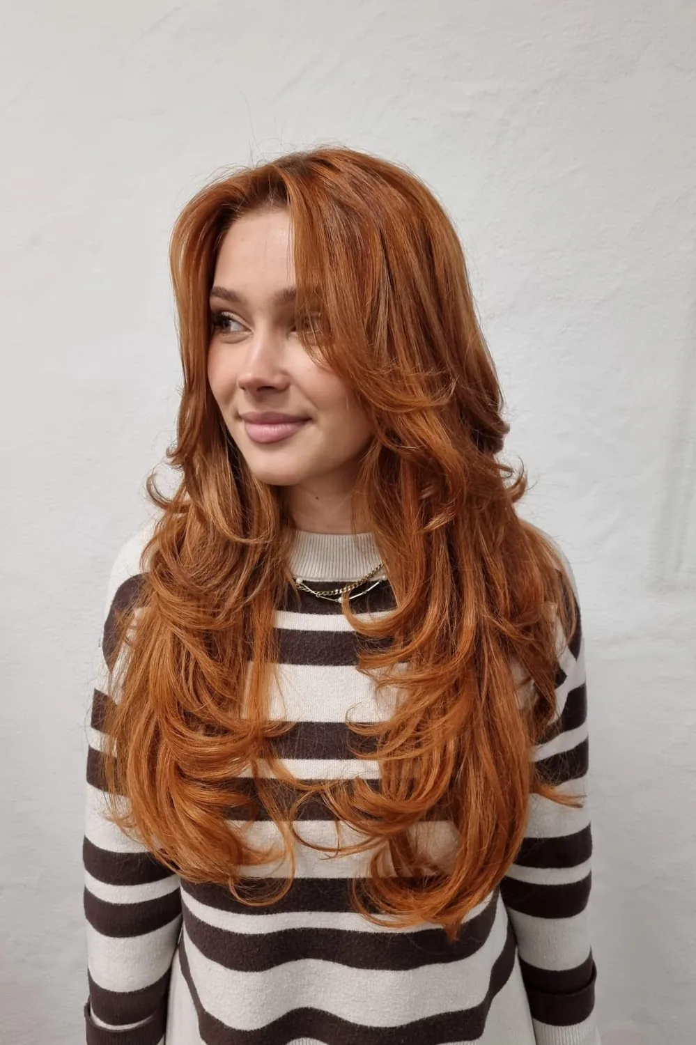 Kupferfarbener Layered Look als Styling Inspiration