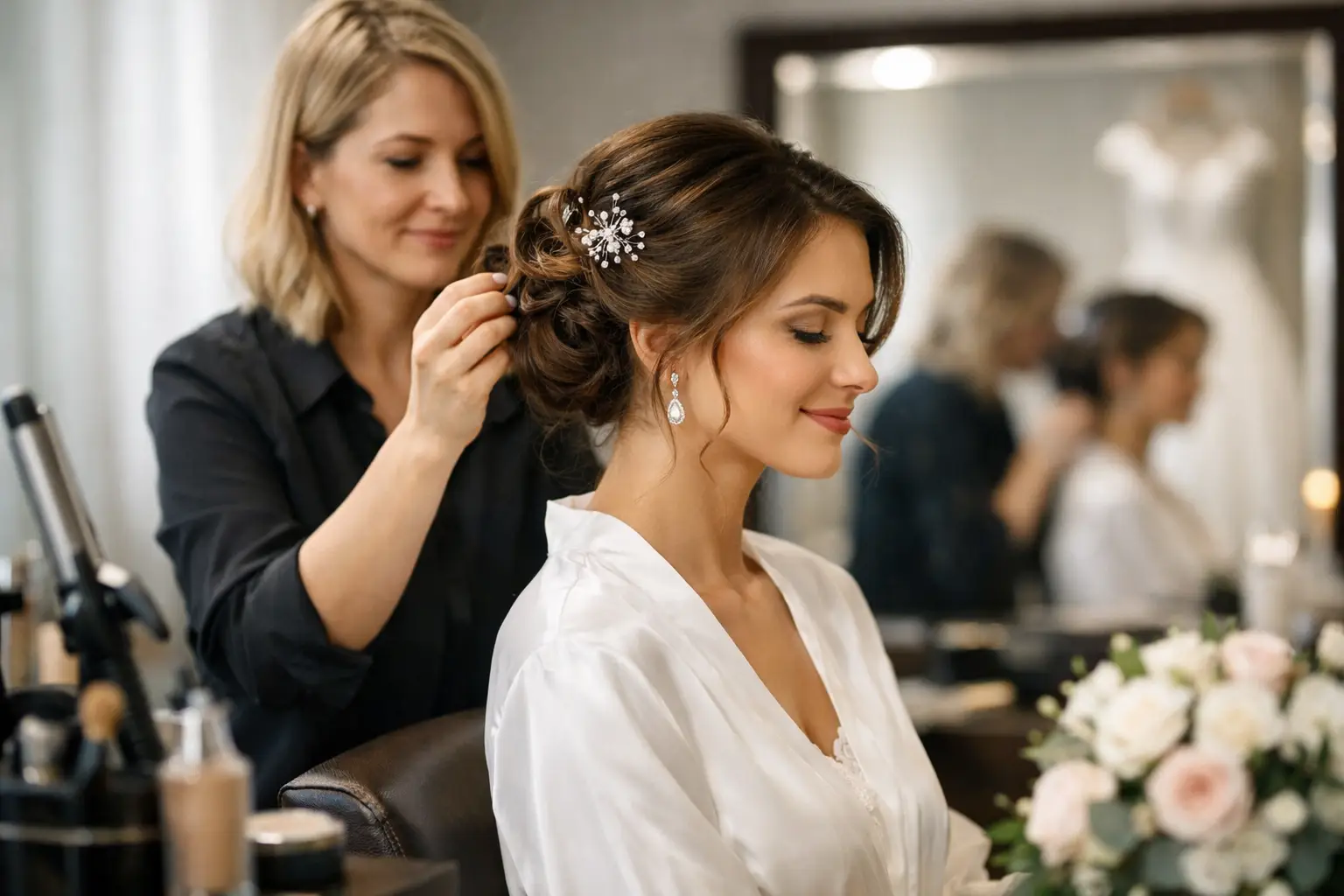 Hochzeitsstyling Planung beim Coiffeur