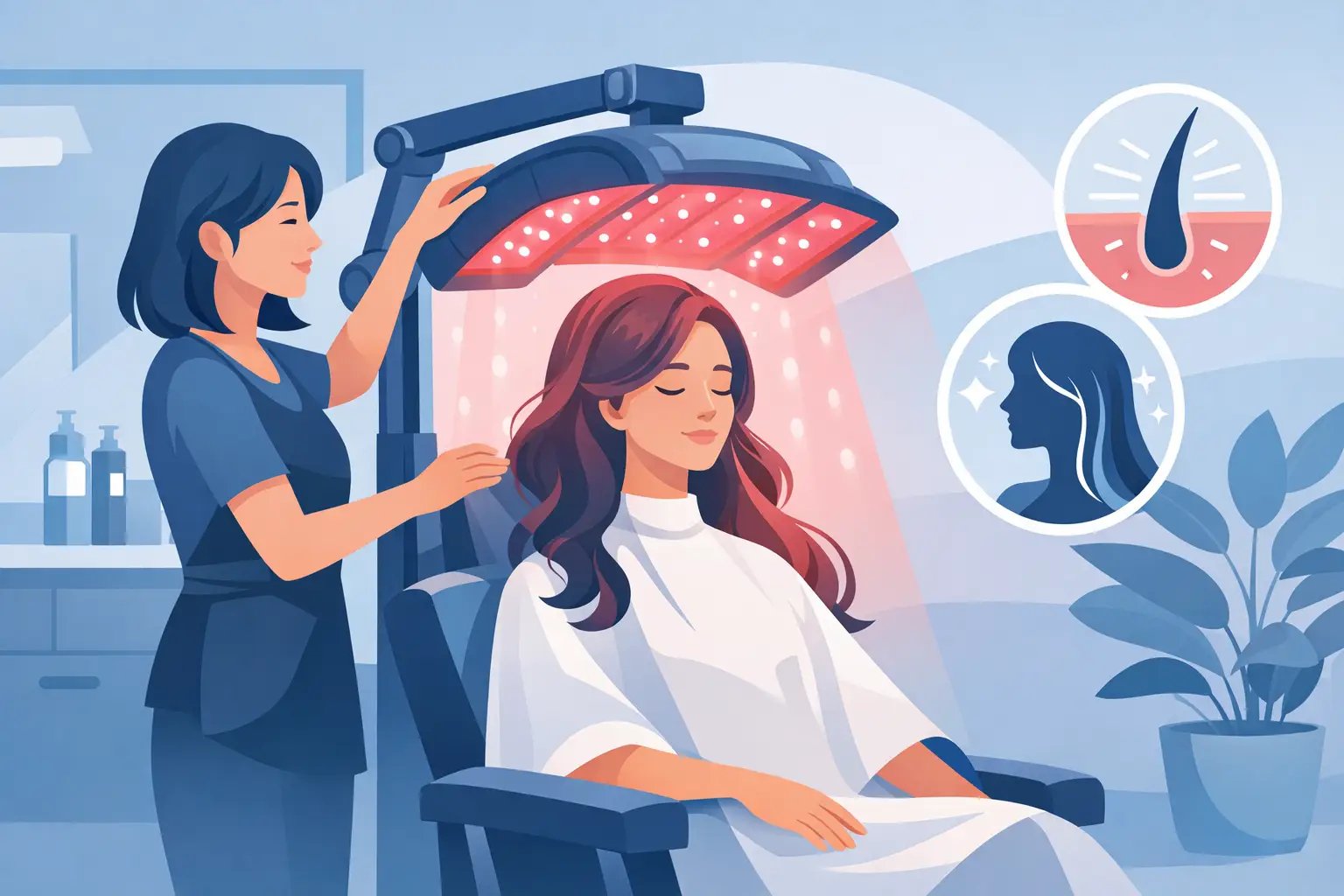 Lichttherapie im Salon für Haare erklärt